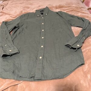 J. Crew linen Olive Button-Down Long Sleeve Shirt Men’s M